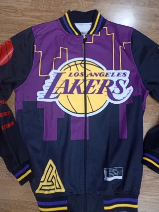 Chaqueta Lakers Cremallera Morado Negro