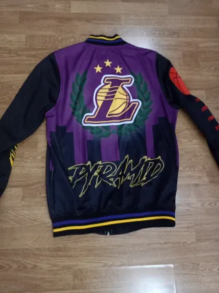 Chaqueta Lakers Cremallera Morado Negro