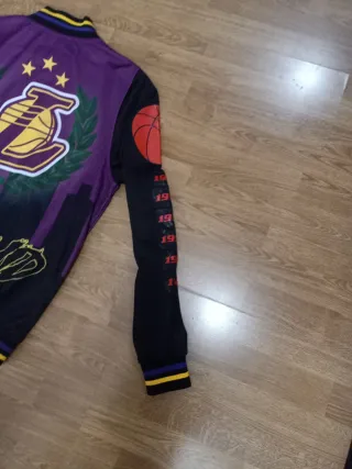 Chaqueta Lakers Cremallera Morado Negro