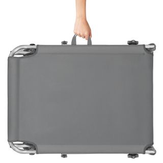 Tumbona plegable, 4 posiciones, parasol, 190 x 68 x 28 cm, gris