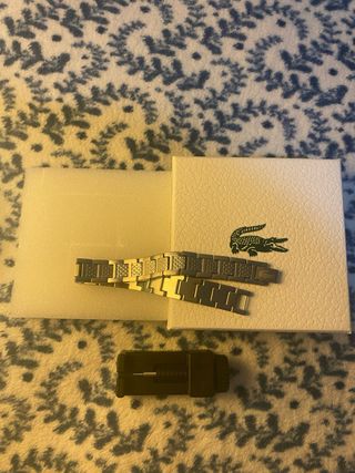 Pulseras Lacoste Plata y Negro