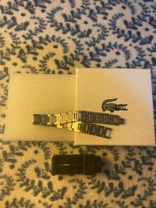 Pulseras Lacoste Plata y Negro