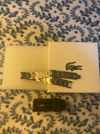 Pulseras Lacoste Plata y Negro