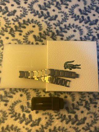 Pulseras Lacoste Plata y Negro