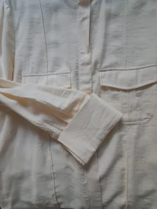 Camisa Zara Mujer Beige/amarillo