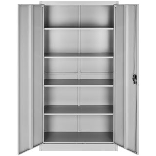 Armario archivador de acero y 5 alturas regulables 180x80x40 cm gris