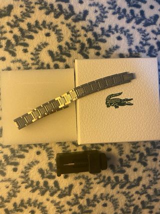 Pulseras Lacoste Plata y Negro