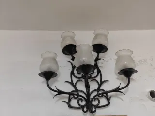 Pareja Apliques Forja Cristal Metal