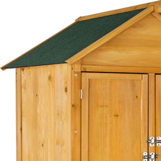 Caseta de jardín para herramientas madera 80.5 x 60 x 213.5 cm marrón