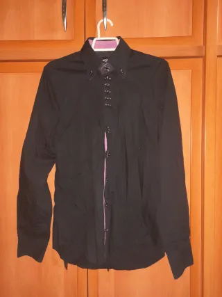 Camisa 7camicie Negra y Morada