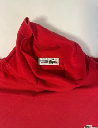 Jersey Lacoste Rojo Cuello Alto Manga Larga