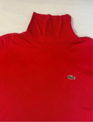 Jersey Lacoste Rojo Cuello Alto Manga Larga