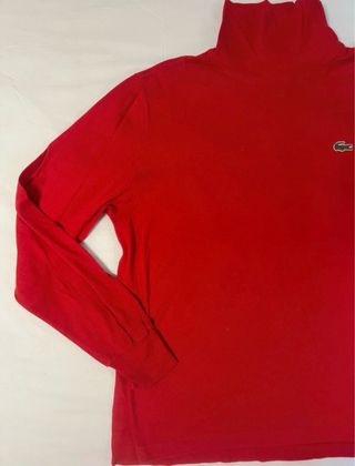 Jersey Lacoste Rojo Cuello Alto Manga Larga