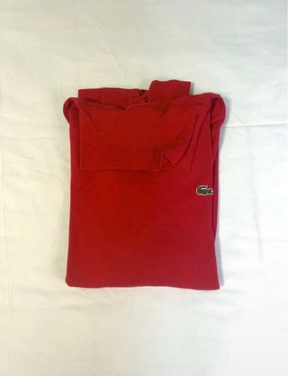Jersey Lacoste Rojo Cuello Alto Manga Larga