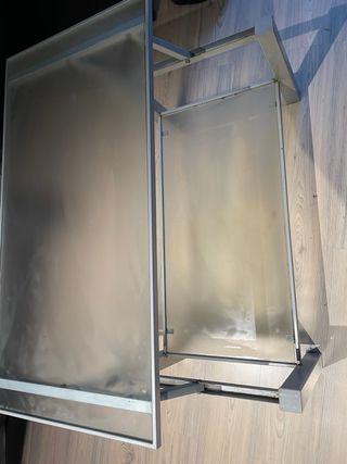 Mesa de salón elevable cristal y metal