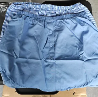 Falsas camisas talla L, 2 unidades azul y rayas