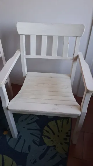 Sillón Madera Maciza Blanco - Butaca