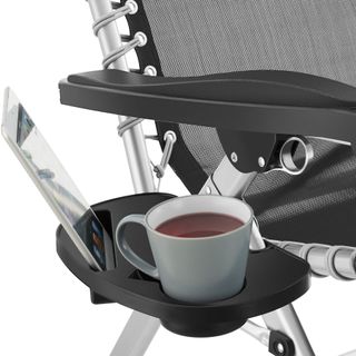 Tumbona plegable, acolchada con soporte, 84 x 168 x 82,5 cm, negro