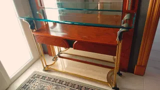 Mueble de entrada madera, cristal y metal