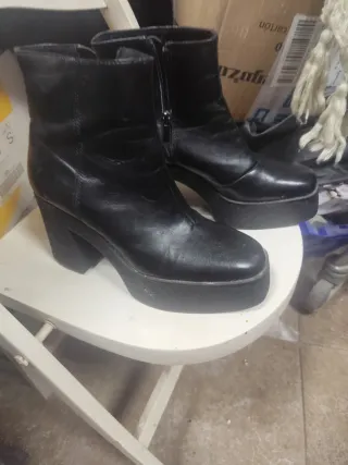 Botines negros tacón ancho