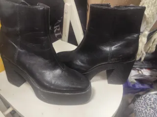 Botines negros tacón ancho