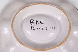 Piatto portauova dipinto a mano B.A.E. S. Albino