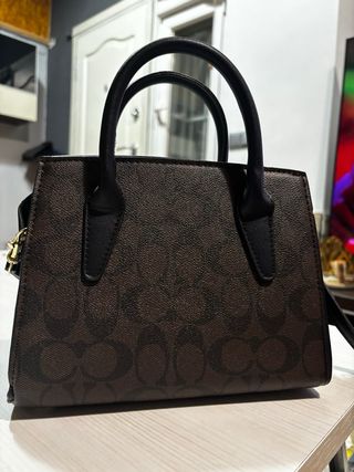 Bolso Coach Negro/Marrón con 2 Correas