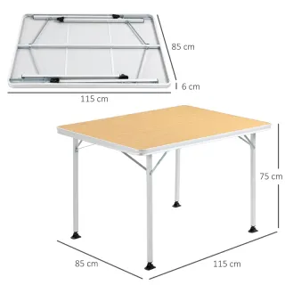 Mesa Camping Plegable 115x85x75 cm