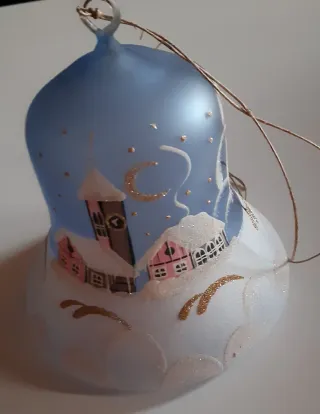 Campana Natalizia Vetro Decorata