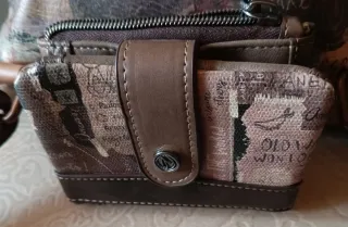 Cartera de piel multicolor