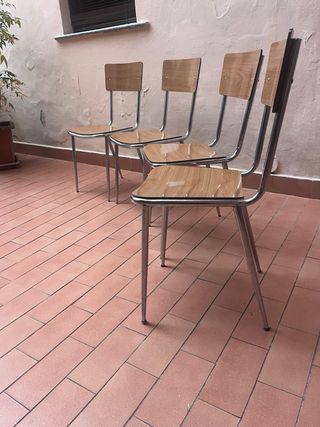 Set 4 Sedie Vintage Formica e Metallo