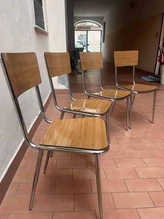 Set 4 Sedie Vintage Formica e Metallo