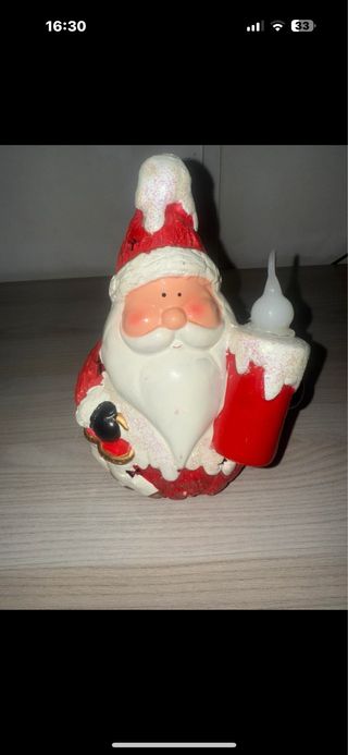 Babbo Natale ceramica con candela