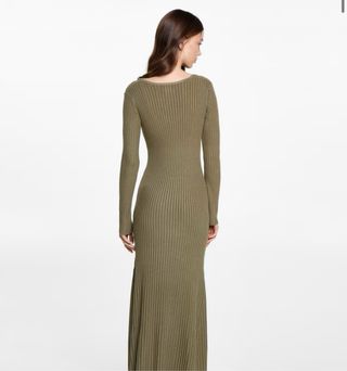 Vestido Mango verde olivo nuevo con etiquetas