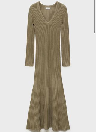 Vestido Mango verde olivo nuevo con etiquetas