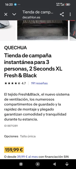 Tienda campaña Quechua 2 Seconds 3XL-Fresh