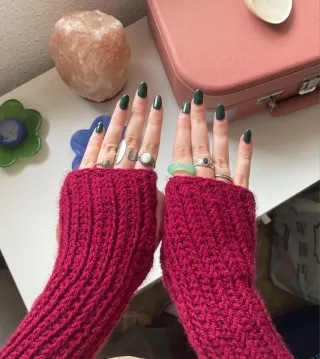 Mitones sin dedos burdeos