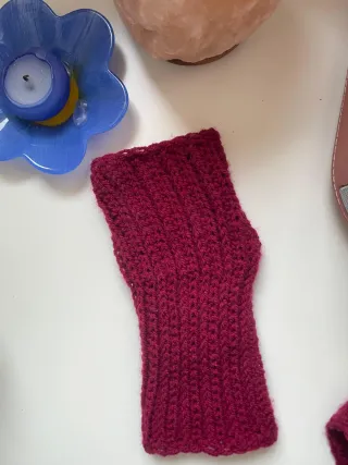 Mitones sin dedos burdeos