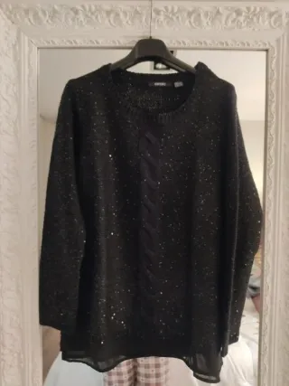Jersey negro lentejuelas talla M