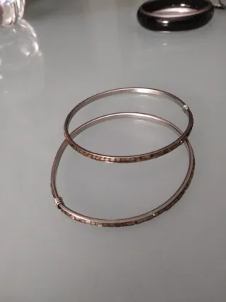 Set 7 pulseras plateadas y negras