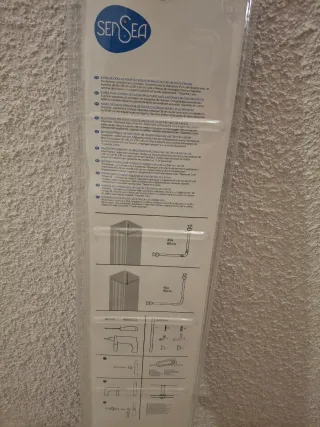 Barra Cortina Ducha Angular SENSEA Blanca