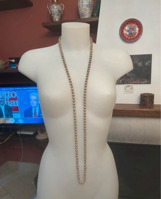 Collana lunga perle kaki