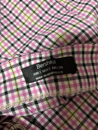 Vestido cuadros rosa y negro