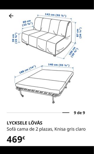 Divano-letto IKEA Lycksele Lövas UNICO A SALAMANCA