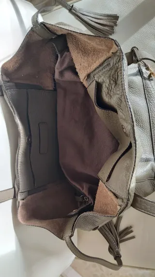 Bolso Michael Kors Piel Gris y Dorado