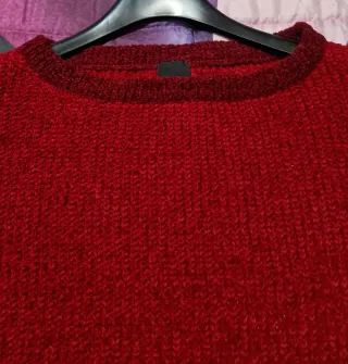 Maglione donna rosso a righe
