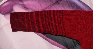 Maglione donna rosso a righe