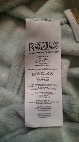 Pijama Snoopy Talla 9-10 Años Azul
