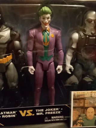 Set 4 Action Figures Batman, Joker, Robin, Mr. Fre