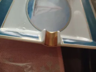 Posacenere in ceramica con barca a vela